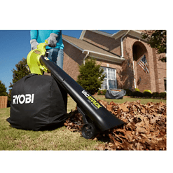 RYOBI RY40451-LB 40V Vac Attack Cordless Leaf Vacuum/Mulcher and Lawn and Leaf Bag with 5.0 Ah Battery and Charger