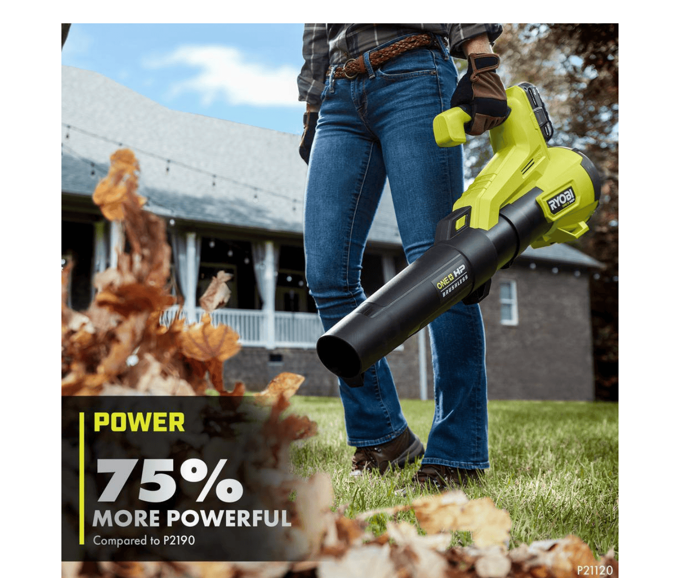 RYOBI P21120-HDG ONE+ HP 18V Brushless 110 MPH 350 CFM Cordless Jet Fan Leaf Blower