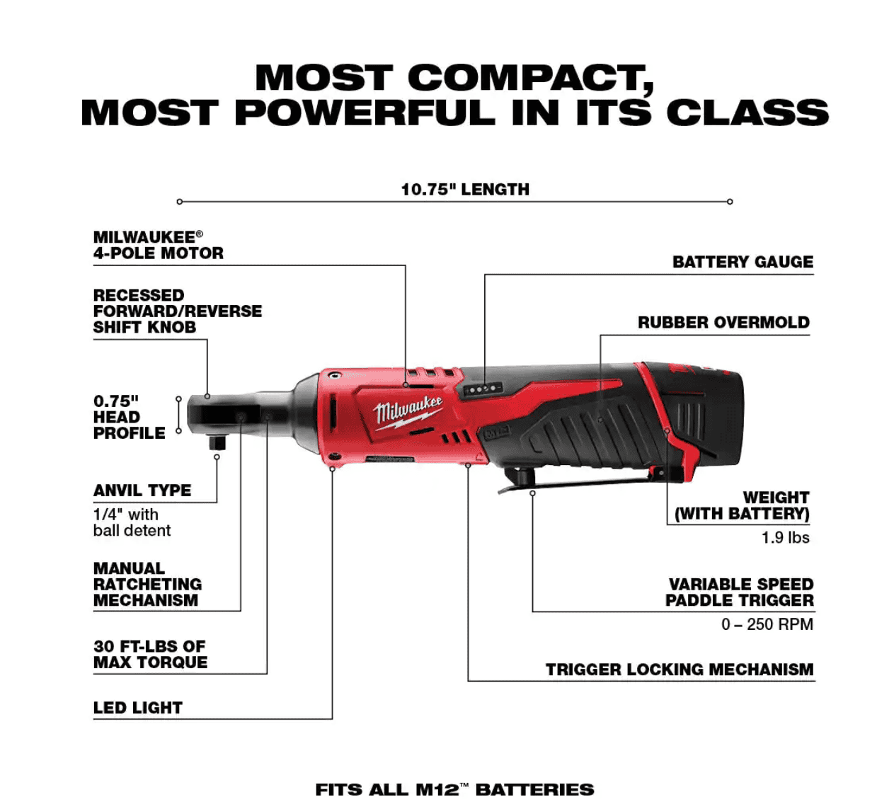 Milwaukee 2401-22-2456-20 M12 12-Volt Lithium-Ion Cordless 1/4 in. Hex Screwdriver and 1/4 in. Ratchet Combo Kit (2-Tool)
