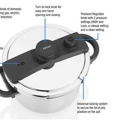 Zavor EZLock 12.7 qt. Stainless Steel Stovetop Pressure Cooker