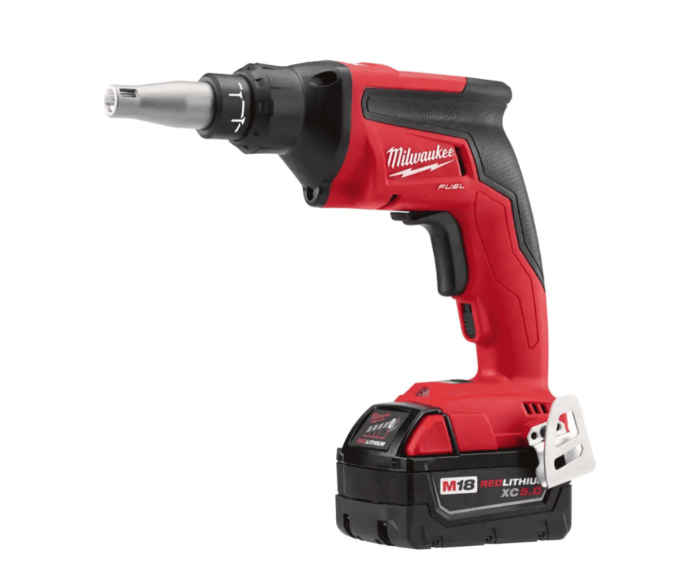 Milwaukee 2866-22 M18 FUEL 18V Lithium-Ion Brushless Cordless Drywall Screw Gun Kit with (2) 5.0Ah Batteries, Charger and Tool Bag