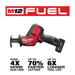Milwaukee Reciprocating Saw Kit 2520-21XC M12 FUEL 12V Lithium-Ion Brushless Cordless HACKZALL w/ One 4.0Ah Batteries Charger & Tool Bag