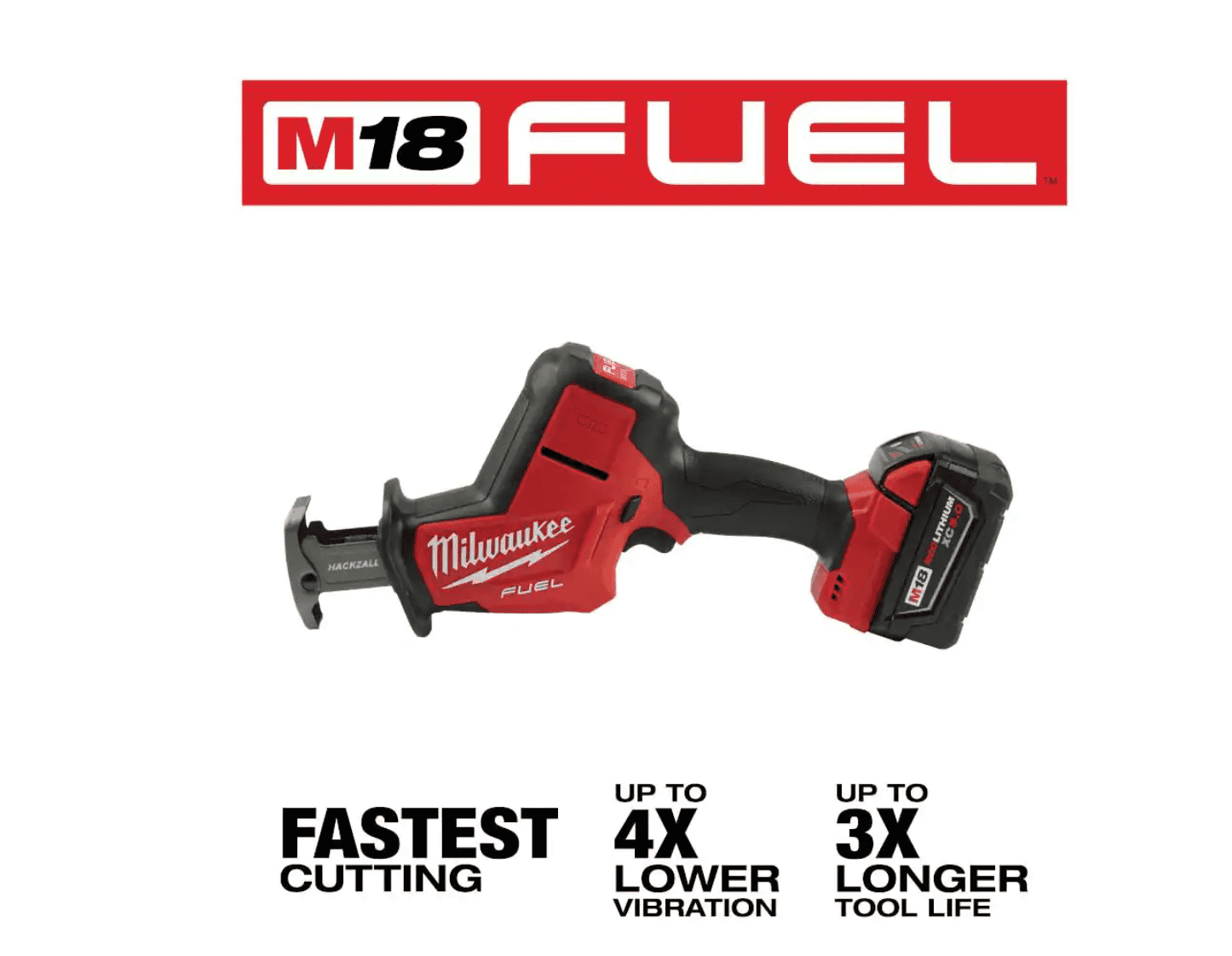 Milwaukee 2719-21 M18 FUEL 18V Lithium-Ion Brushless Cordless HACKZALL Reciprocating Saw Kit W/(1) 5.0Ah Batteries, Charger & Tool Bag