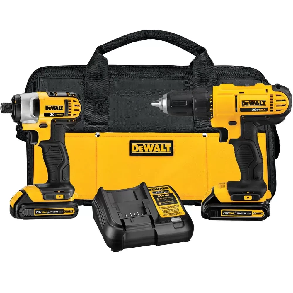 DEWALT DCD771 & DCF885 20-Volt MAX Cordless Drill/Impact Combo Kit (2-Tool) with dck240c2 6-1/2 in. Circular Saw