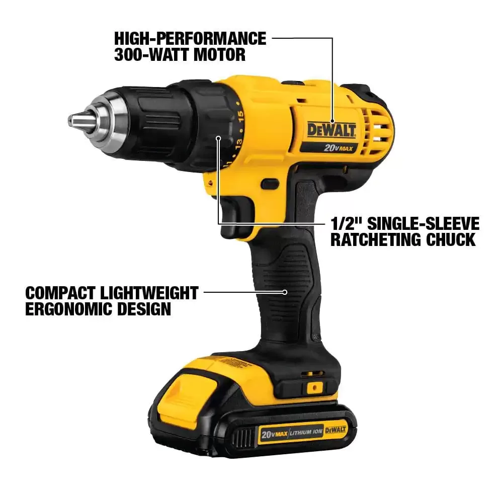 DEWALT DCD771 & DCF885 20-Volt MAX Cordless Drill/Impact Combo Kit (2-Tool) with dck240c2 6-1/2 in. Circular Saw
