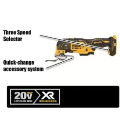 DEWALT DCS356 20-Volt MAX XR Cordless Brushless 3-Speed Oscillating Multi-Tool with DCB240C 20-Volt 4.0Ah Battery & Charger