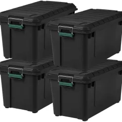 Alternative view of IRIS  4-Pack Weather Tight Storage Box X-large 20.5-Gallon (82-Quart) Black Heavy Duty Tote with Latching Lid