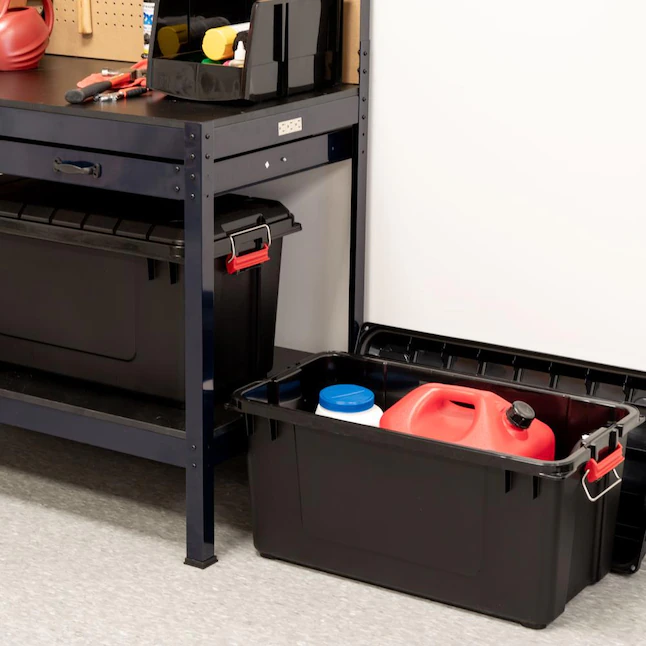 IRIS 4-Pack Weather Tight Storage Box X-large 20.5-Gallon (82-Quart) Black Heavy Duty Tote with Latching Lid - Image 2