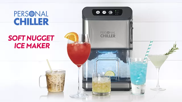 Personal Chiller Portable Countertop Ice Maker for Soft Nugget Ice at Home