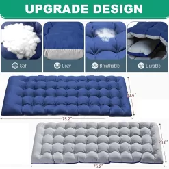 Slsy Folding Sleeping Cots Bed with 2 Sided Mattress & Pillow, Folding Camping Cot, Adjustable 4-Position Folding Lounge Chair