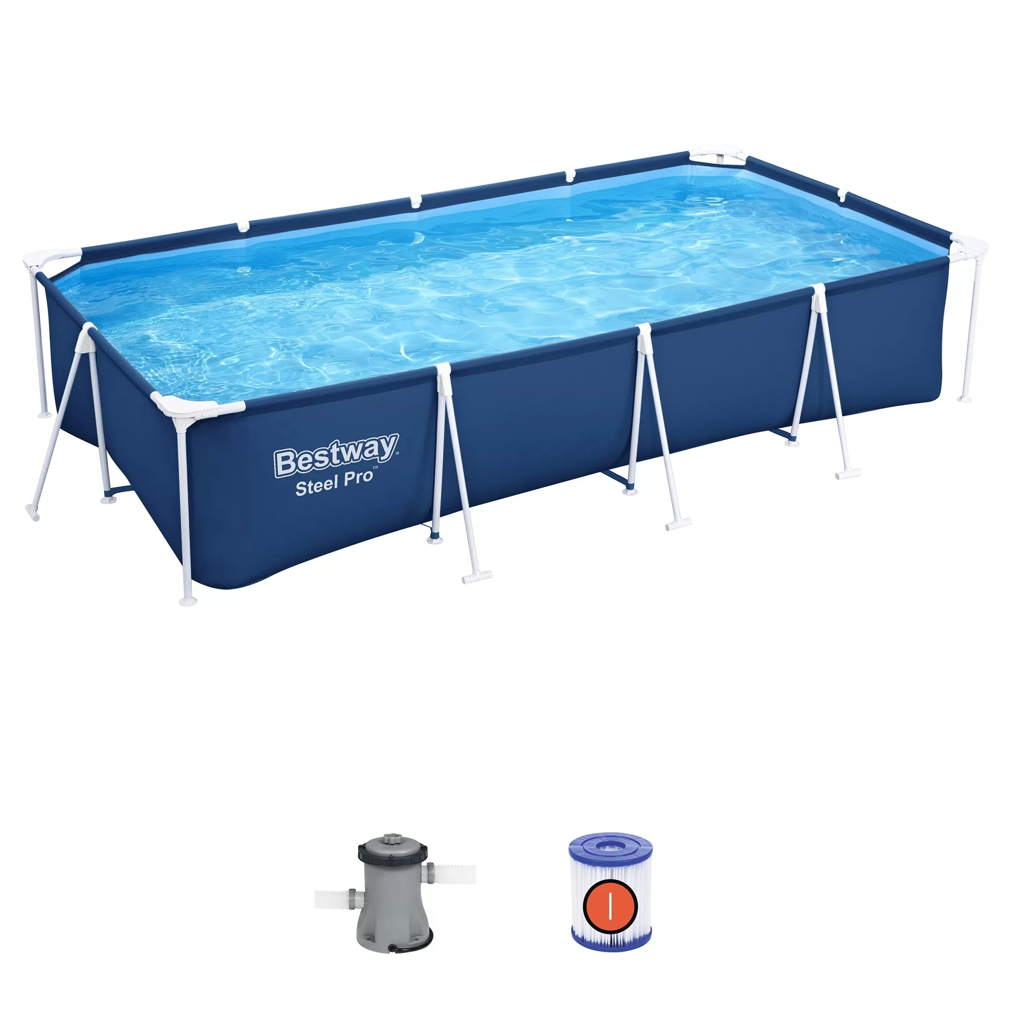 Bestway: Steel Pro 13'1" x 6'11" x 32" Above Ground Pool Set - 1506 Gallons, Outdoor Family Pool