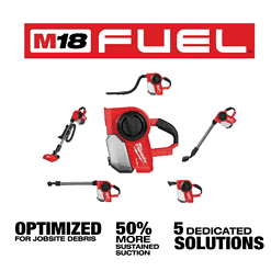 Milwaukee 0940-20 M18 FUEL 18-Volt Lithium-Ion Brushless .25 Gal. Cordless Jobsite Vacuum with 5.0 Ah Battery and Charger