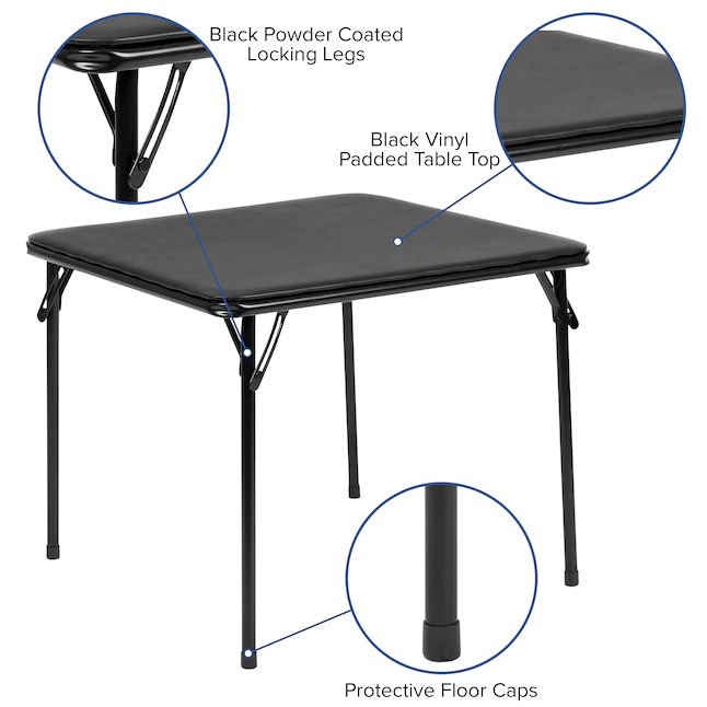 Flash Furniture 24-in x 24-in 5-Piece Indoor Powder-coated Steel Folding Table and Chair Set - Image 6