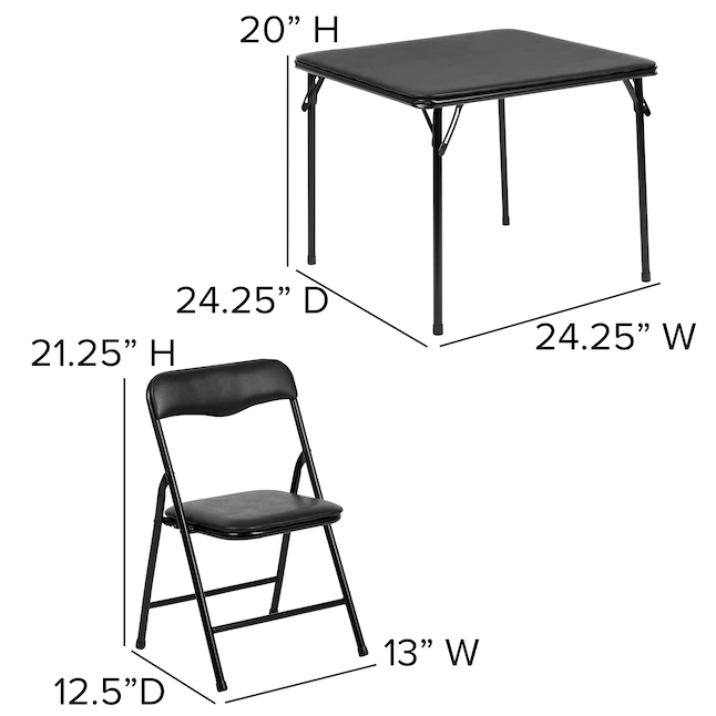 Flash Furniture 24-in x 24-in 5-Piece Indoor Powder-coated Steel Folding Table and Chair Set - Image 7