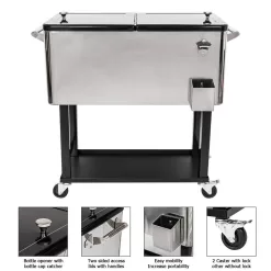 Zimtown Iron Spray Plastic with Tray Cooler with Shelf