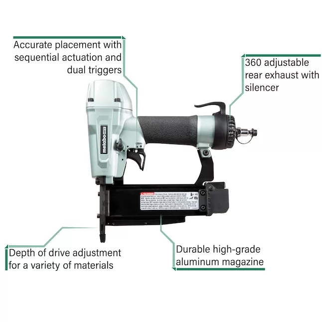 Metabo HPT NP50AM 23-Gauge Pneumatic Finish Nail Gun (Nailer) - Image 2