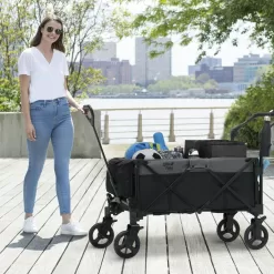 Little Folks by Delta Children City Wagon Cruiser Stroller, Black