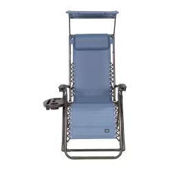 Bliss Hammocks 26" Wide Base Model Zero Gravity Chair w/ Canopy, Deck, Patio Adjustable Lounge Chair, 300lbs., Denim Blue