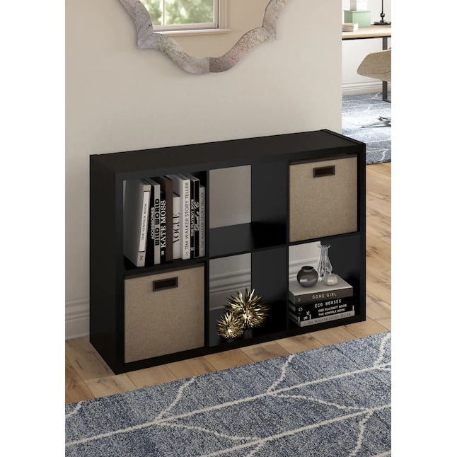 ClosetMaid 30-in H x 43.82-in W x 13.5-in D Black Wood Laminate 6 Cube Organizer - Image 3
