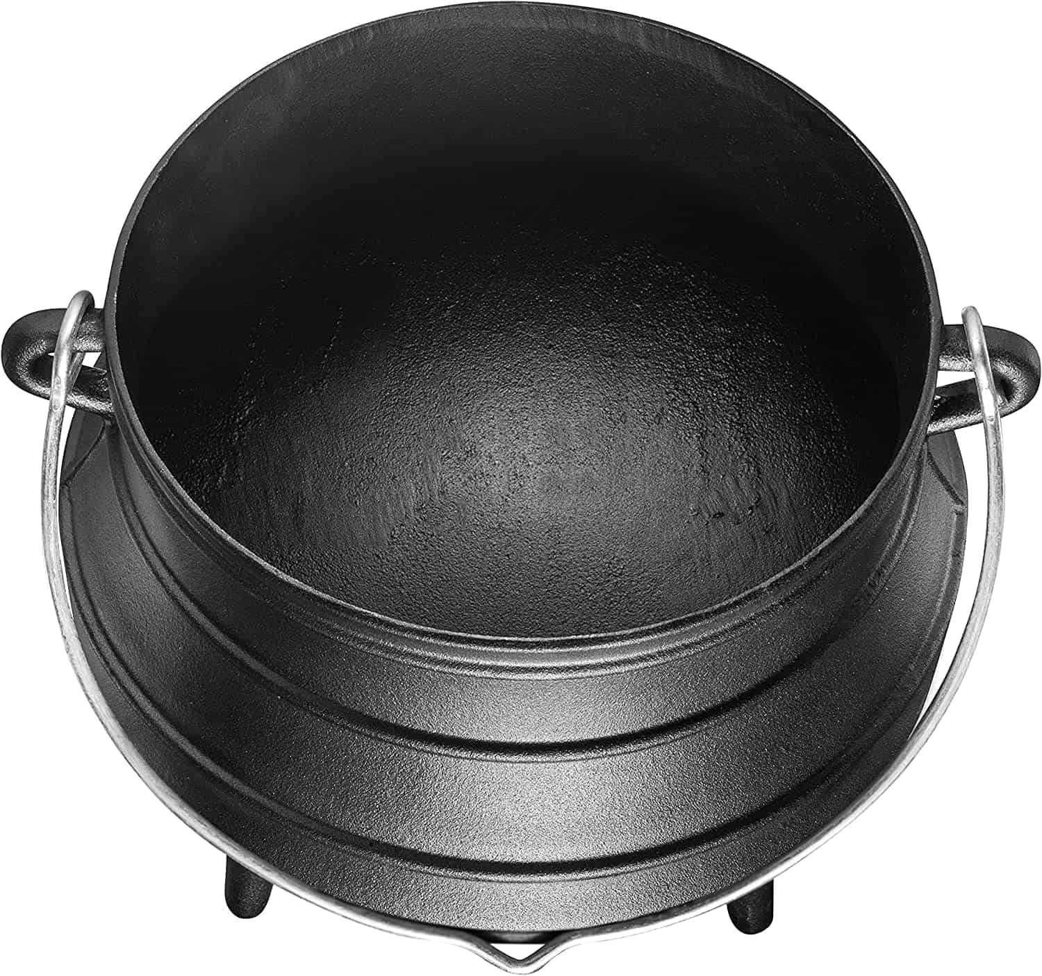 Bruntmor | Cast Iron Pre-Seasoned Potjie African Pot With Lid 10 Quarts Size