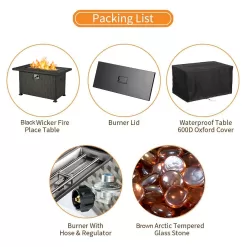 HOMREST Propane Fire Pit Table, 50 Inch 50,000 BTU Smokeless Firepit for Outdoor Patio, CSA Approved, Auto-Ignition Adjustable Flame