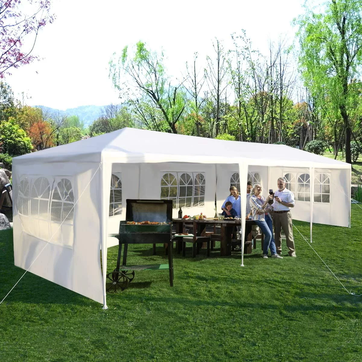SUGIFT 10'x30' Wedding Party Tent Outdoor Canopy Tent with 5 Side Walls White