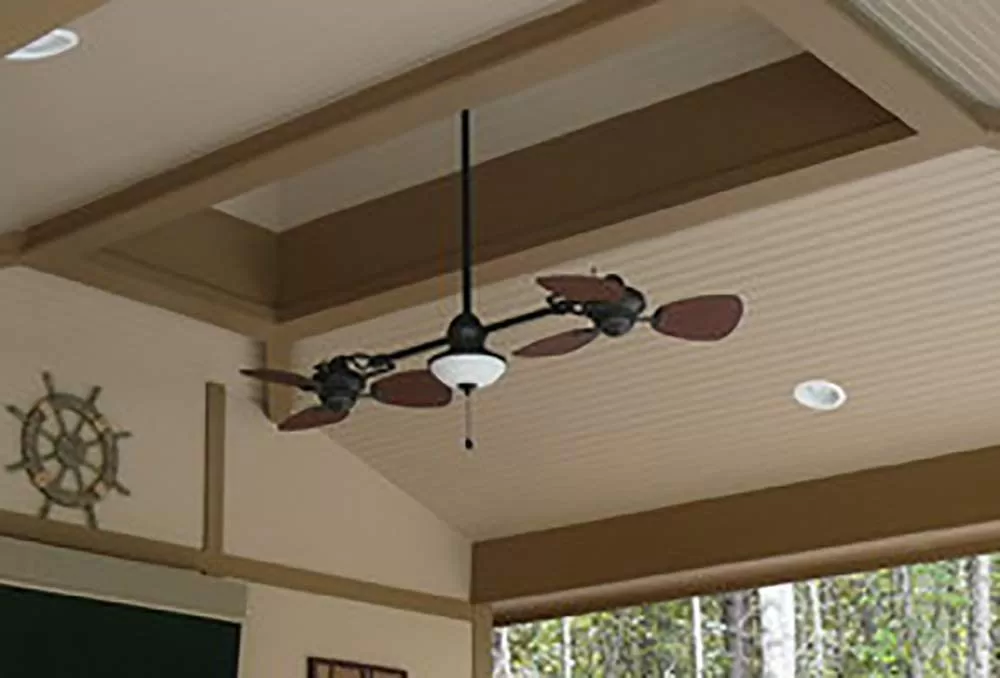 Harbor Breeze Twin Breeze II 74-in Oil Rubbed Bronze LED Indoor/Outdoor Ceiling Fan with Light (6-Blade) - Image 6