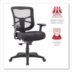 Alera Elusion Series 275 lb. Mid-Back Mesh Task Office Chair - Black