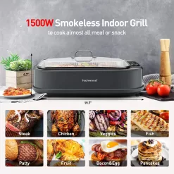Indoor Smokeless Grill, Techwood 1500W Electric Grill