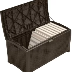 Suncast Resin 99-Gallon Deck Box - Mocha Brown - DBW9200