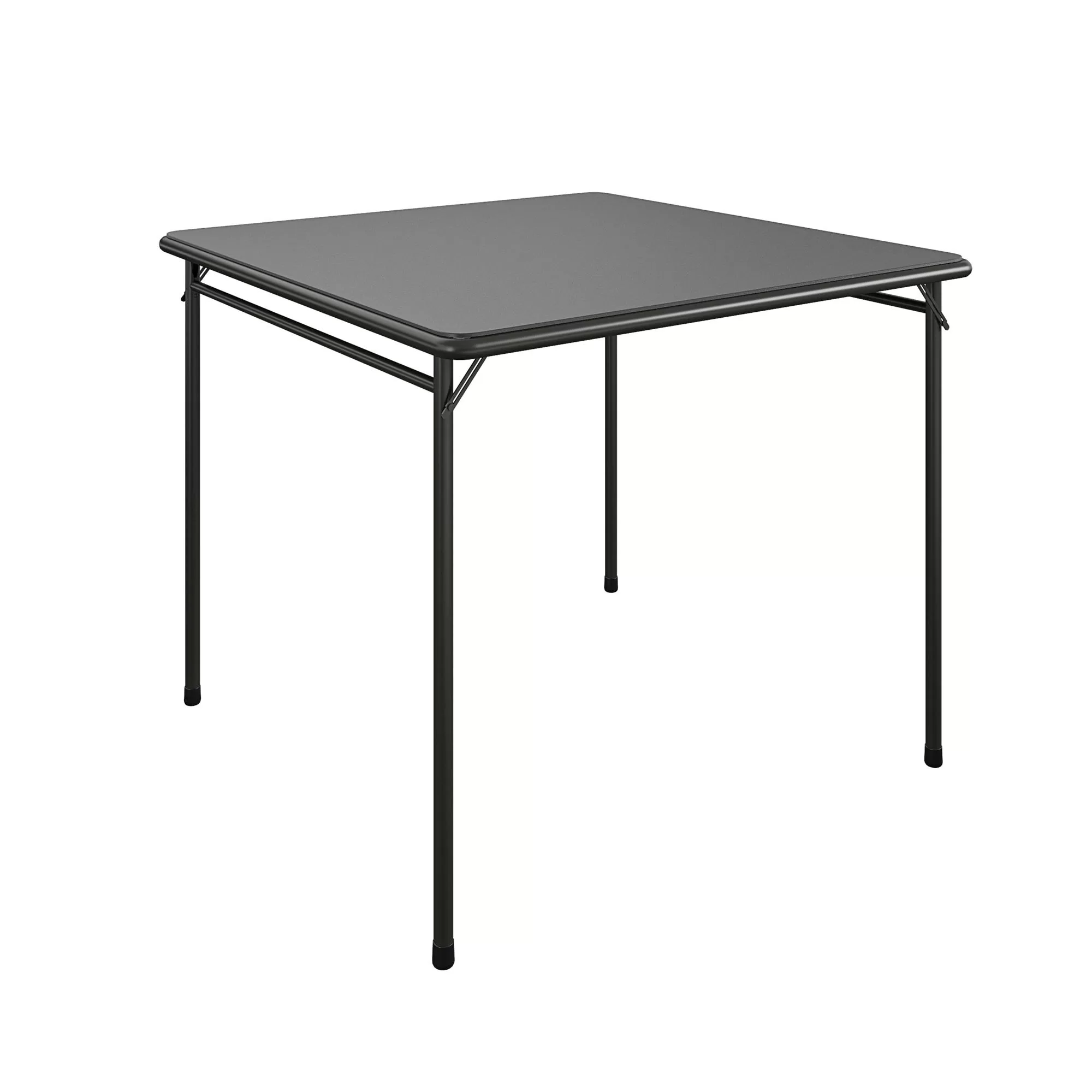 COSCO Premium 5-Piece Fabric Folding Chair & Classic 34"Vinyl Card Table Set, Black