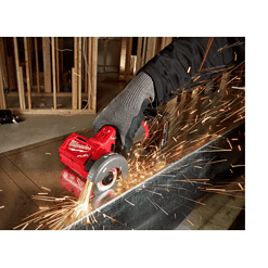 Milwaukee 2522-21XC-49-94-3000-49-94-3005-49-94-30 M12 FUEL 12-Volt 3 in. Lithium-Ion Brushless Cordless Cut Off Saw Kit with Battery Charger and 3 in. Blades (5-Pack)