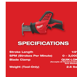 Milwaukee 2420-21 M12 12V Lithium-Ion HACKZALL Cordless Reciprocating Saw Kit with One 1.5Ah Batteries, Charger and Tool Bag