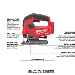 Milwaukee Jig Saw 2737-20 M18 FUEL 18-Volt Lithium-Ion Brushless Cordless (Tool-Only)
