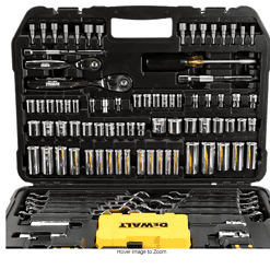 DEWALT DWMT73802 1/4 in. x 3/8 in. Drive Polished Chrome Mechanics Tool Set (142-Piece)