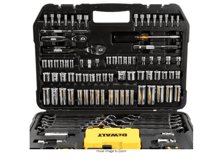DEWALT DWMT73802 1/4 in. x 3/8 in. Drive Polished Chrome Mechanics Tool Set (142-Piece)