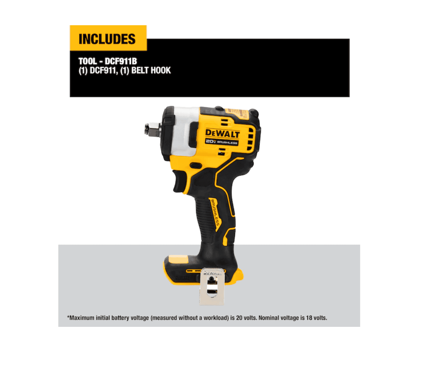 DEWALT DCF911B 20-volt Max Variable Speed Brushless 1/2-in square Drive Cordless Impact Wrench - Image 4