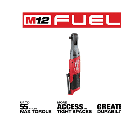 Milwaukee 2554-20-2557-20 M12 FUEL 12V Lithium-Ion Brushless Cordless Stubby 3/8 in. Impact Wrench and Ratchet Kit (Tool-Only Kit)