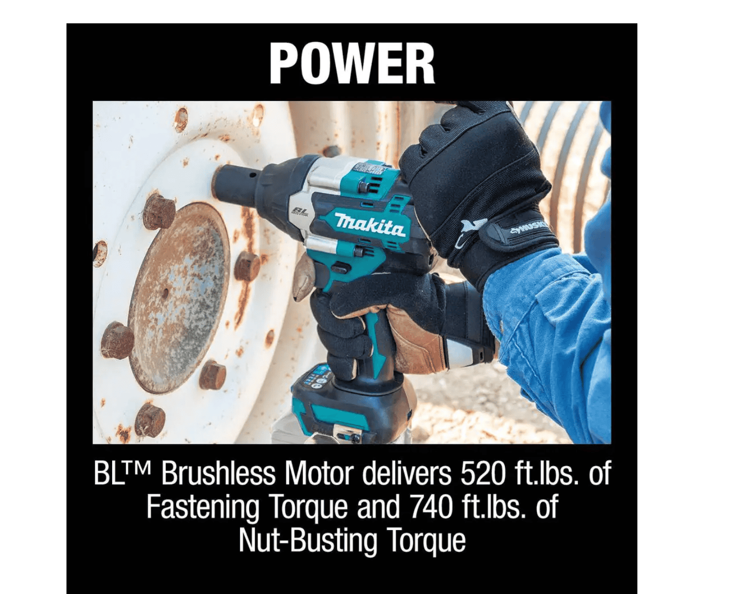 Makita XWT18Z 18V LXT Lithium-Ion Brushless Cordless 4-Speed Mid-Torque 1/2 in. Impact Wrench w/ Detent Anvil (Tool Only)