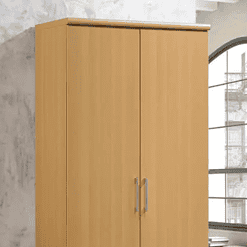 HODEDAH 2-Door Beech Armoire with Shelves