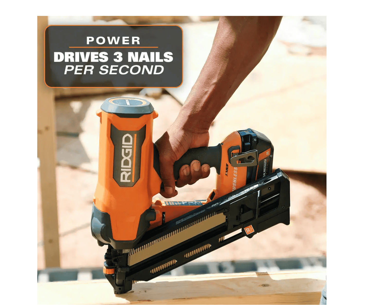 RIDGID R09895B 18V Brushless Cordless 30-Degree 3-1/2 in. Framing Nailer (Tool Only)