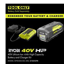 RYOBI RY40505BTL 40V Brushless 16 in. Cordless Battery Chainsaw (Tool Only)
