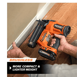 RIDGID R09891B-AC840020PN 18V Brushless Cordless 18-Gauge 2-1/8 in. Brad Nailer with (2) MAX Output 2.0 Ah Batteries