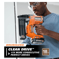 RIDGID 18V Cordless Brad Nailer with 2.0 Ah Battery and Charger