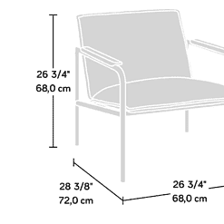 SAUDER Boulevard Cafe Camel Leather-Like Metal Chair
