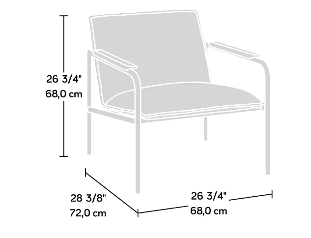 SAUDER Boulevard Cafe Camel Leather-Like Metal Chair