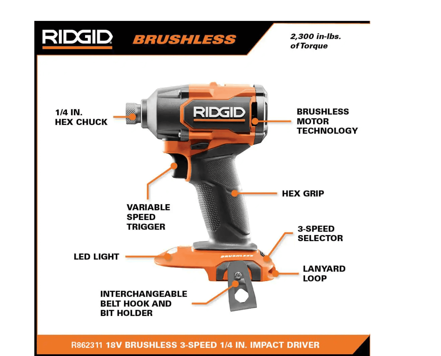 RIDGID R9209 18V Brushless Cordless 2-Tool Combo Kit with Drill/Driver, Impact Driver, (2) Batteries, 18V Charger, and Tool Bag