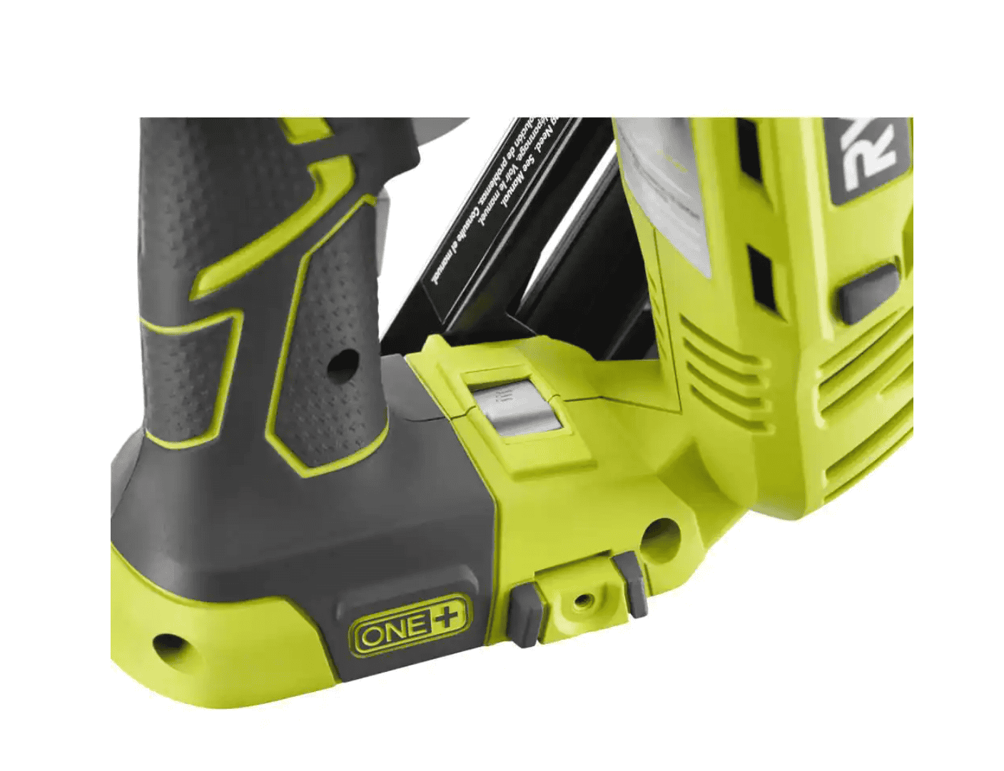 RYOBI P330 ONE+ 18V Lithium-Ion Cordless AirStrike 15-Gauge Angled Finish Nailer (Tool Only) with Sample Nails