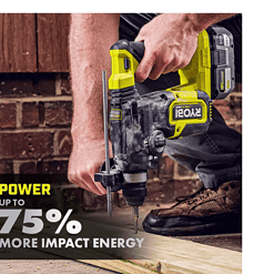 RYOBI P223K1 ONE+ HP 18V Brushless Cordless 1 in. SDS Plus Rotary Hammer Kit with (1) 4.0 Ah Battery and Charger