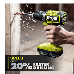 RYOBI PBLDD01K ONE+ HP 18V Brushless Cordless 1/2 in. Drill/Driver Kit with (2) 2.0 Ah HIGH PERFORMANCE Batteries, Charger, and Bag